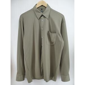 Pure Hatico Men's Canvas Shirt‎ Casual Fit Green Polyester Large Button up